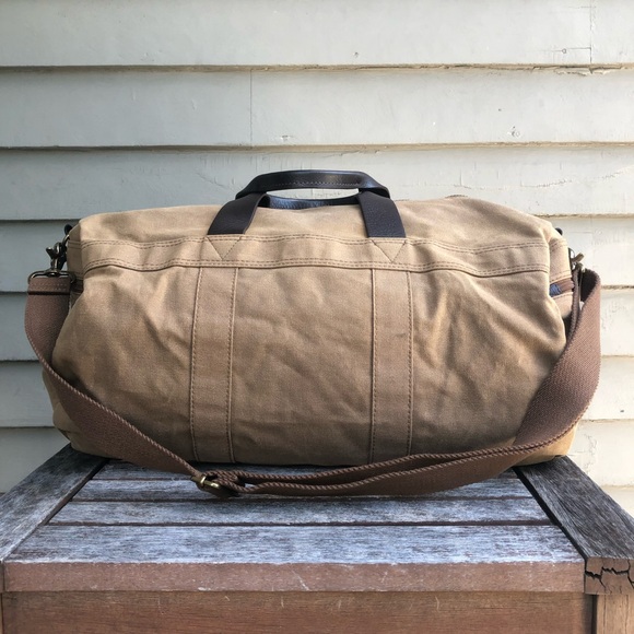 NEW J. Crew Abingdon Duffel Waxed Cotton Canvas Leather Travel Gym Duffle Bag - Picture 12 of 17